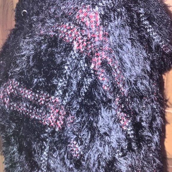 Rock & Republic plaid hooded fuzzy sweater Large - Picture 3 of 5